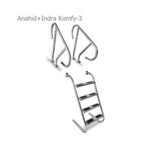 نردبان و هندریل استخر آکوامارین مدل کامفی ۳ پله